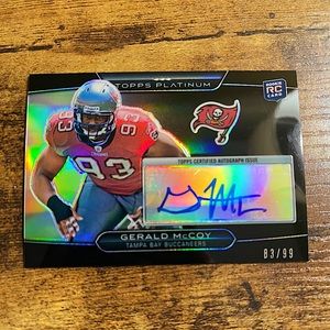 2010 Topps Platinum Gerald McCoy Buccaneers Rookie Refractor Auto Autograph #198